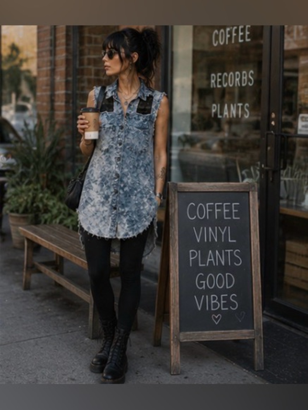 Thrill Jeans Acid Wash 💀 Mesh Yoke High-Low Denim Shirt Dress Size Small